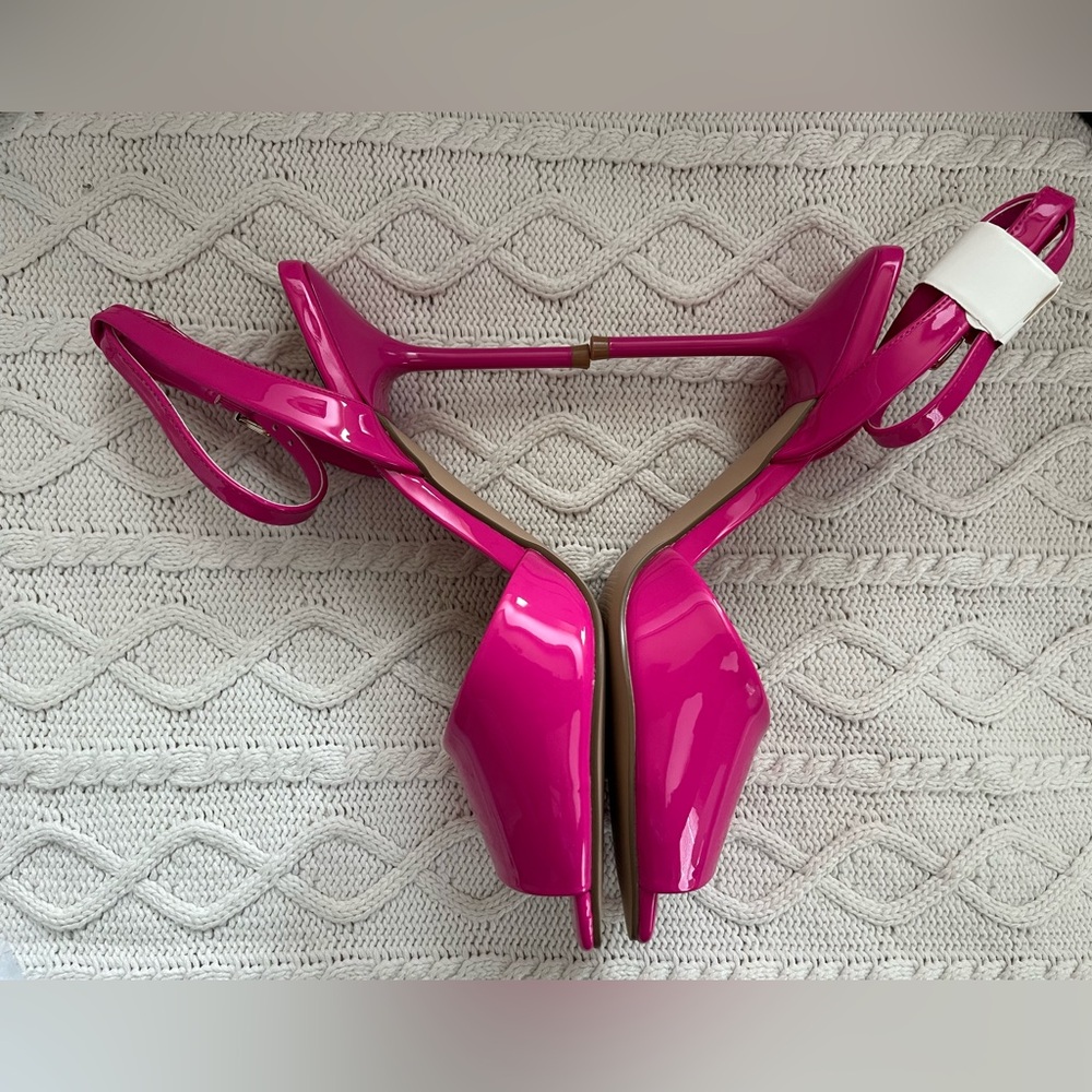 Steve Madden Pink Patent Leather “leesha”Women's Adjustable Heels Various Sizes - Picture 12 of 14